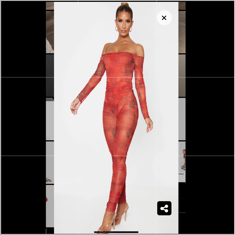 Abstract Mesh Jumpsuit - Picture 3 of 4